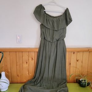 Olive Green Maxi dress, size 6